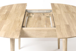 Ronde, uitschuifbare eettafel van massief eikenhout Escandi 5 | NordicStory