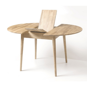Ronde, uitschuifbare eettafel van massief eikenhout Escandi 5 | NordicStory
