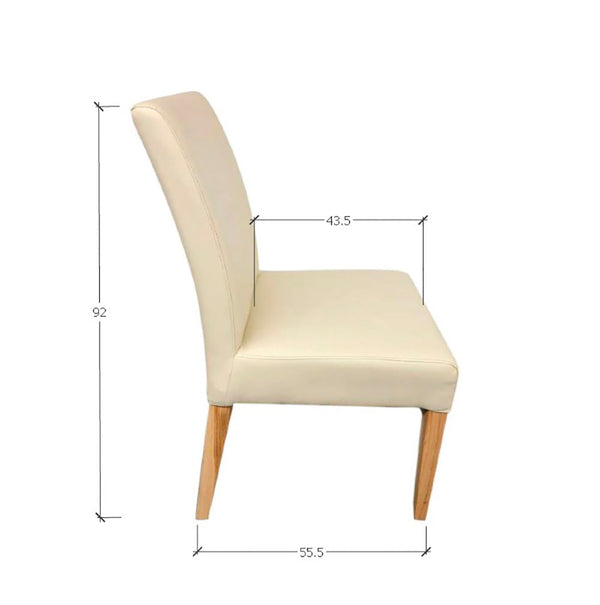 Pack de 2 o 4 Sillas de Comedor Malaga, Estructura de Madera Maciza de Roble, Tapizado en Color Beige | NordicStory