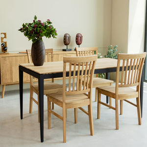 Pack de 2 o 4 Sillas de Comedor de Madera Maciza de Roble Provance | VESKOR