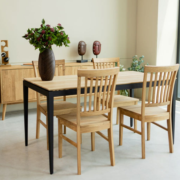 Pack de 2 o 4 Sillas de Comedor de Madera Maciza de Roble Provance | VESKOR