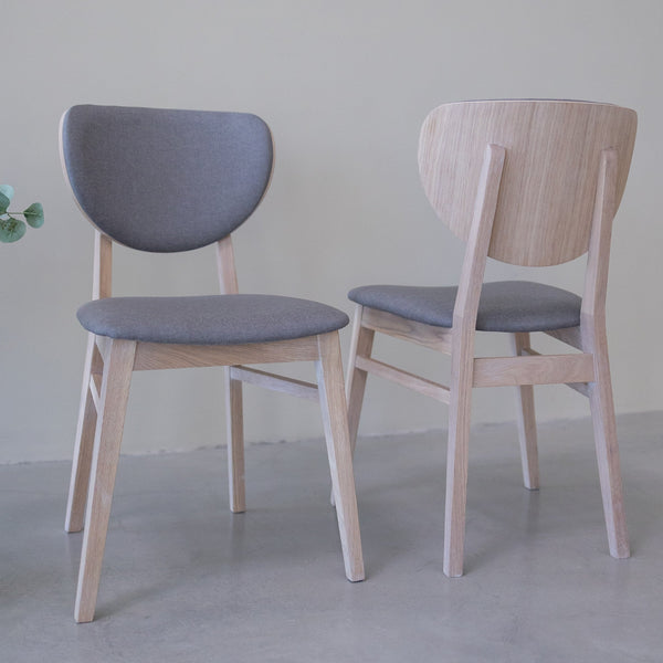 Pack de 2 o 4 Sillas de Comedor Nova, Estructura de Madera Maciza de Roble Blanqueado | NordicStory