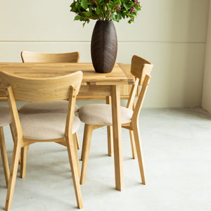Pack de 2 o 4 Sillas de Comedor de Madera Maciza de Roble Diana Beige | NordicStory