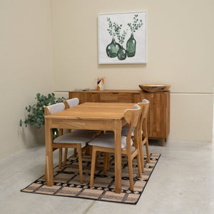 Pack de 2 o 4 Sillas de Comedor de Madera Maciza de Roble Maxwell, tapizado en Gris | VESKOR