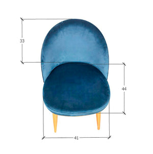 Pack de 2 o 4 Sillas de Comedor Clara, Estructura de Madera Maciza de Roble, Tapizado en Color Azul Monako | NordicStory