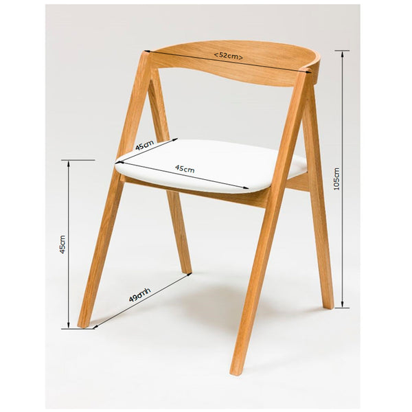 Pack de 2 o 4 Sillas de Comedor de Madera Maciza de Roble Oscar, tapizado | VESKOR