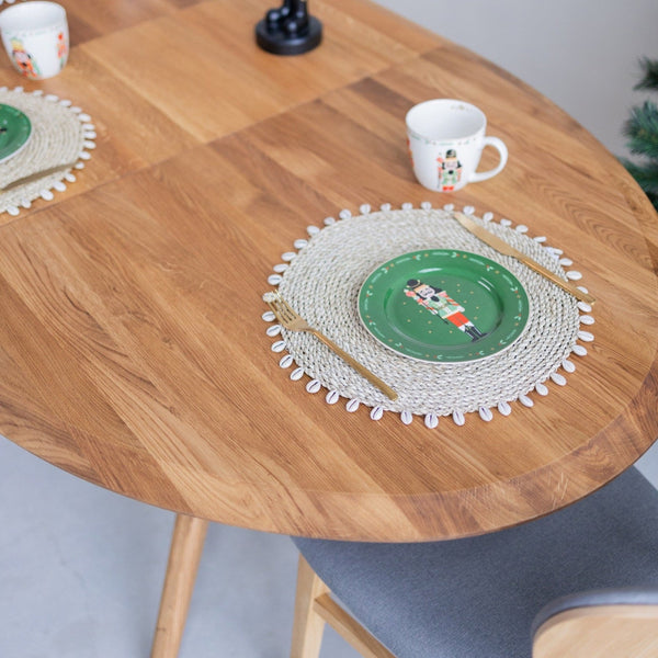 Mesa extensible de comedor de madera maciza de roble Carmen | NordicStory