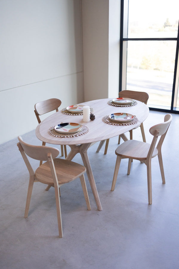 Mesa extensible de comedor de madera maciza de roble Carmen | NordicStory