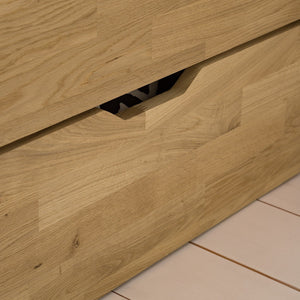 Cama con almacenaje de madera maciza de roble Sofia | NordicStory