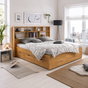 Sofia massief eiken bed met opbergruimte | NordicStory