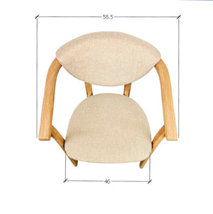 Pack de 2 o 4 Sillas de Comedor Alexis, Estructura de Madera Maciza de Roble, Tapizado en Color Beige | NordicStory