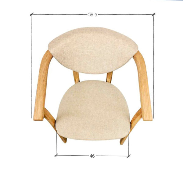 Pack de 2 o 4 Sillas de Comedor Alexis, Estructura de Madera Maciza de Roble, Tapizado en Color Beige | NordicStory