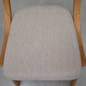 Set van 2 of 4 Lucas-eetkamerstoelen van massief eikenhout, met grijze of beige bekleding | NordicStory