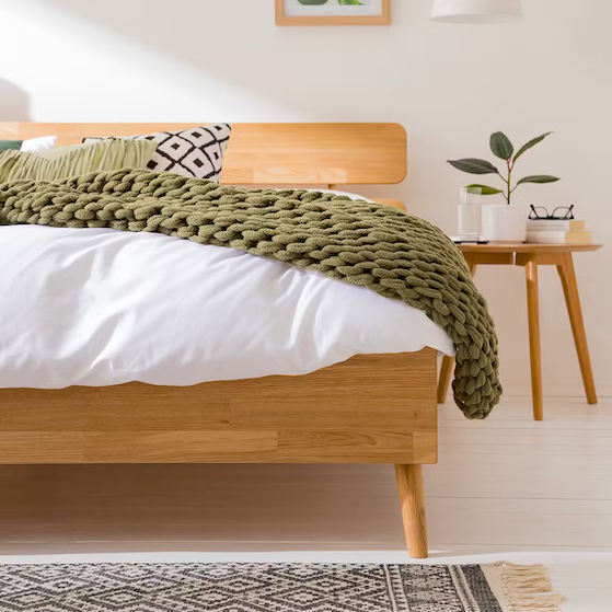 Cama de madera maciza de roble Escandi 2, 140 x 200 cm. / 160 x 200 cm. / 180 x 200 cm. | NordicStory