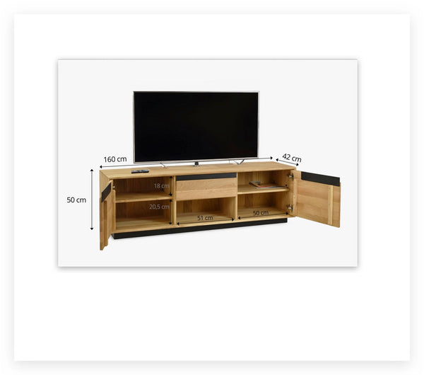 Mueble de TV de madera maciza roble Bremen | NordicStory