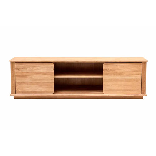 Mueble de TV de madera maciza roble Solvig, 180 x 41 x 50 cm. | NordicStory