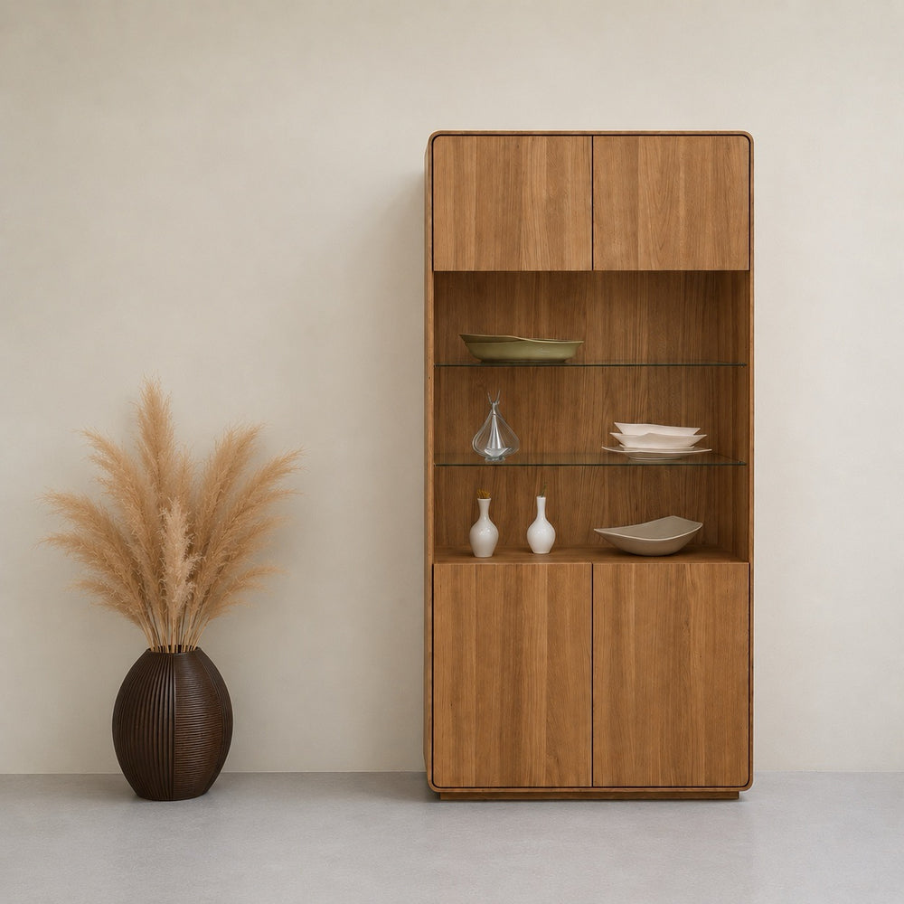 Geneva 22 Solid Oak Display Cabinet | NordicStory