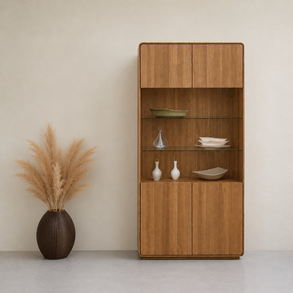 Geneva 22 Solid Oak Display Cabinet | NordicStory