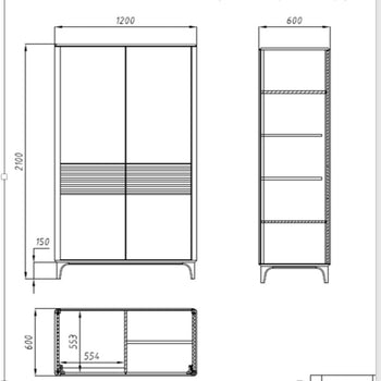 Armario para ropa de madera maciza roble Oxford 2