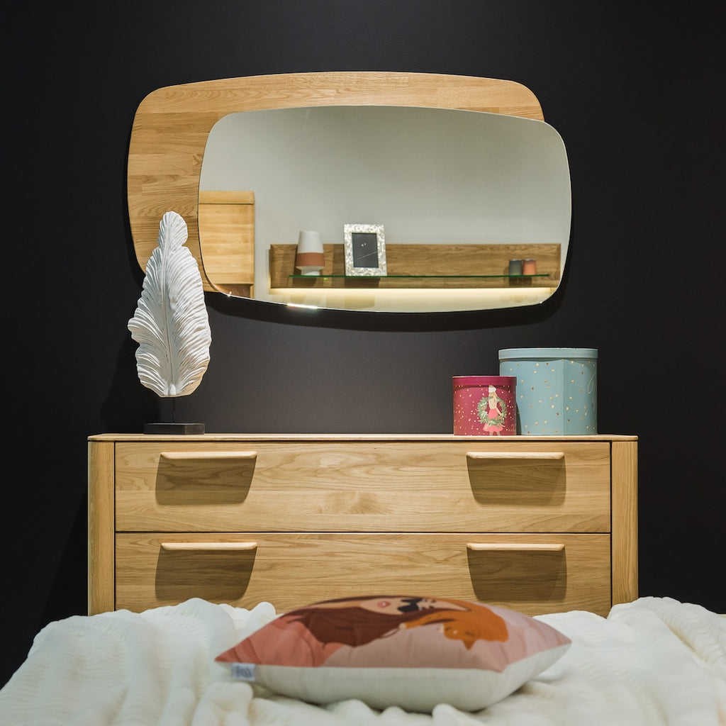 VESKOR Estructura de cama madera de roble Mueble nórdico moderno –