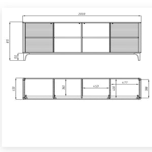 NordicStory Aparador Comoda de madera maciza roble Oxford 4
