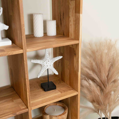 Estanteria Libreria de madera maciza de roble Regal 10, 76 x 35 x 187 cm. | NordicStory