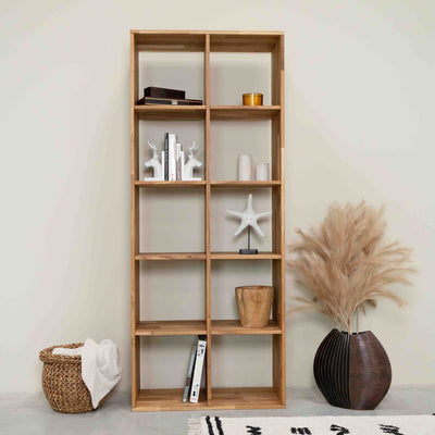Estanteria Libreria de madera maciza de roble Regal 10, 76 x 35 x 187 cm. | NordicStory