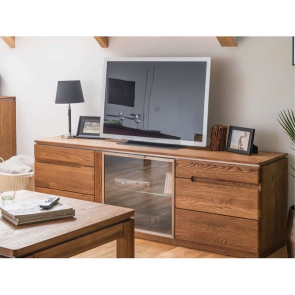 LoftStory Comoda o Mueble de TV de madera de roble Montenegro 26 180 x 42 x 59 cm.
