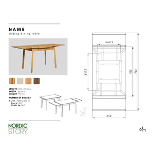 NordicStory Mesa extensible de comedor de madera maciza de roble Mini 1