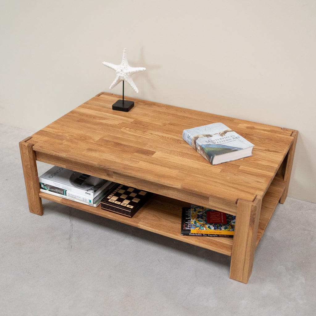 Mesa de centro madera maciza de mango caña natural 90x50x35 cm | Leroy Mesa de centro madera maciza de mango caña natural 90x50x35 cm | Leroy