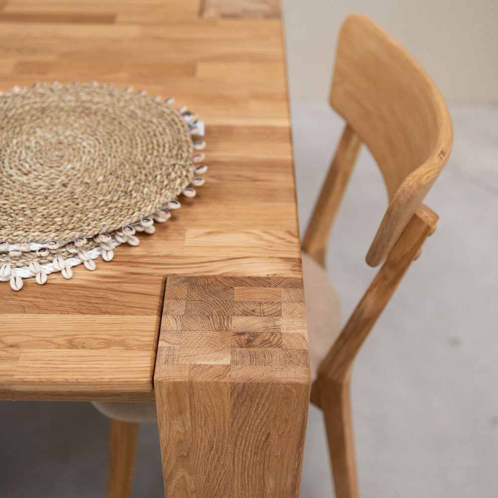 NordicStory Mesa de comedor de madera maciza de roble