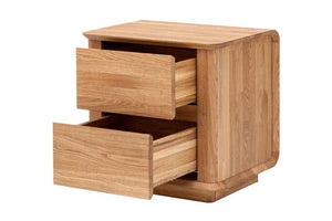 Mesa de noche de madera maciza roble Solvig, 50 x 41 x 50 cm.  | NordicStory