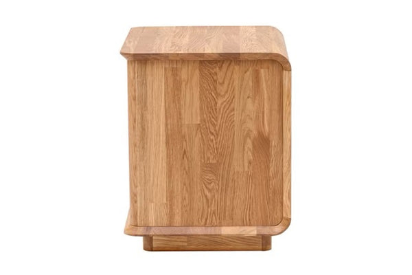Mesa de noche de madera maciza roble Solvig, 50 x 41 x 50 cm.  | NordicStory