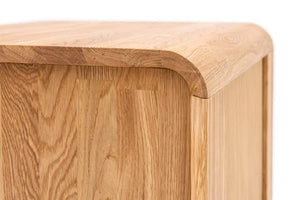 Mesa de noche de madera maciza roble Solvig, 50 x 41 x 50 cm.  | NordicStory