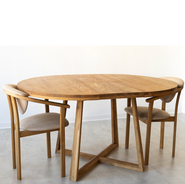 NordicStory Mesa extensible de comedor de madera maciza de roble sostenible