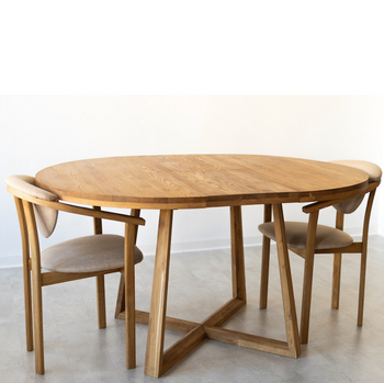 Mesa en madera maciza de roble rústica y extensible • ISMOBLE