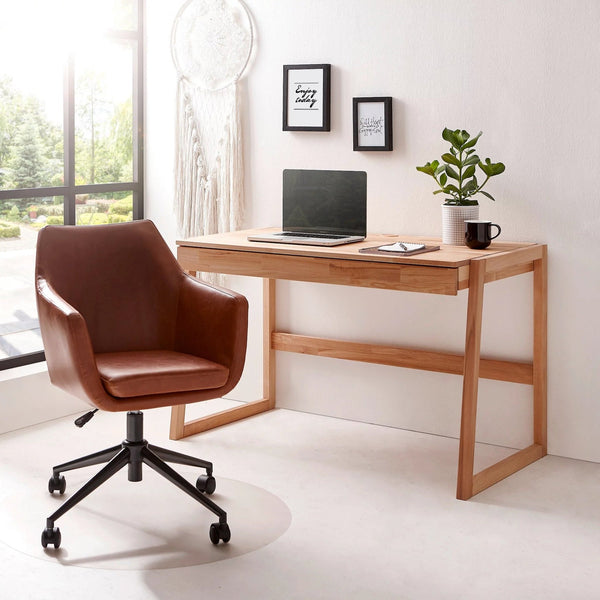 NordicStory Mesa escritorio de madera maciza de roble Eric 120 x 65 x 75 cm.