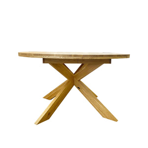 Mesa de comedor redonda y extensible de madera maciza de roble Holger | NordicStory