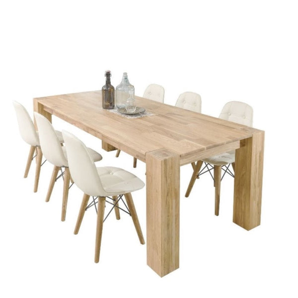 NordicStory Mesa de comedor de madera maciza de roble