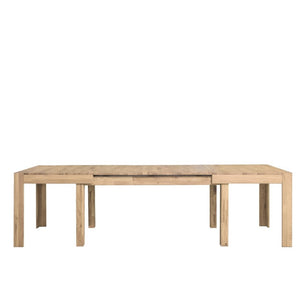 NordicStory Mesa extensible de comedor de madera maciza de roble 
