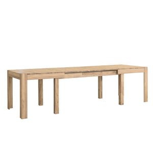 NordicStory Mesa extensible de comedor de madera maciza de roble 