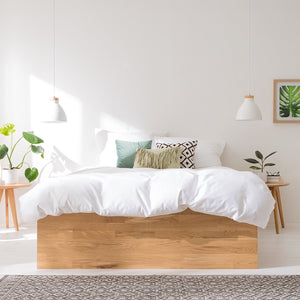 NordicStory Sofia Dormitorio Cabecero Cama de Madera Maciza de Roble Escandinavo