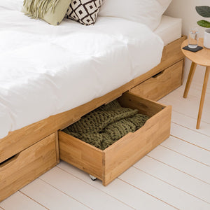 NordicStory Sofia Dormitorio Cabecero Cama de Madera Maciza de Roble Escandinavo