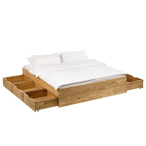 NordicStory Sofia Dormitorio Cabecero Cama de Madera Maciza de Roble Escandinavo