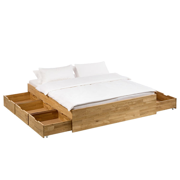 NordicStory Sofia Dormitorio Cabecero Cama de Madera Maciza de Roble Escandinavo