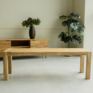 NordicStory Banco rustico de madera maciza de roble sostenible