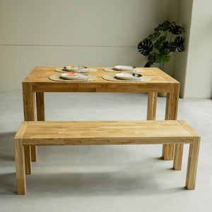 NordicStory Banco rustico de madera maciza de roble sostenible