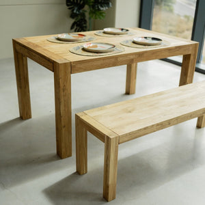 NordicStory Banco rustico de madera maciza sostenible de roble