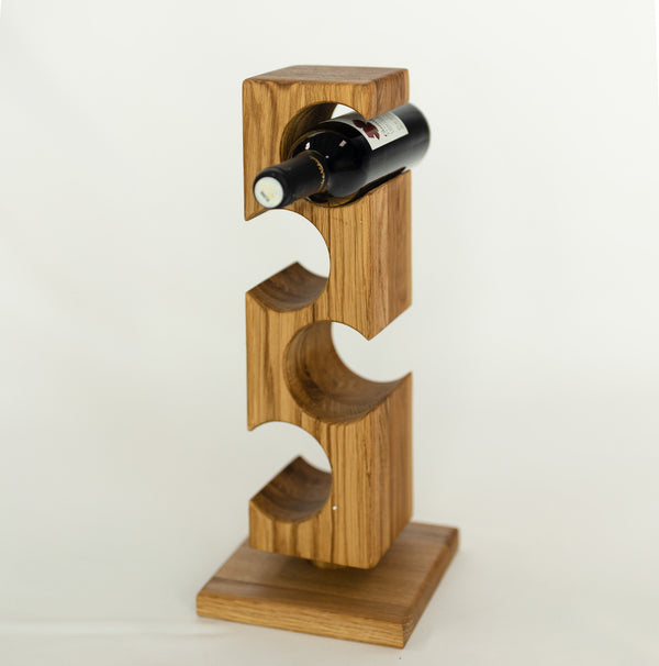NordicStory Botellero de roble Alma, puesto de vinos para 4 botellas