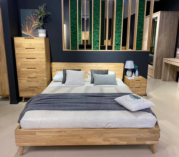 NordicStory Cama de madera maciza de roble Escandí 